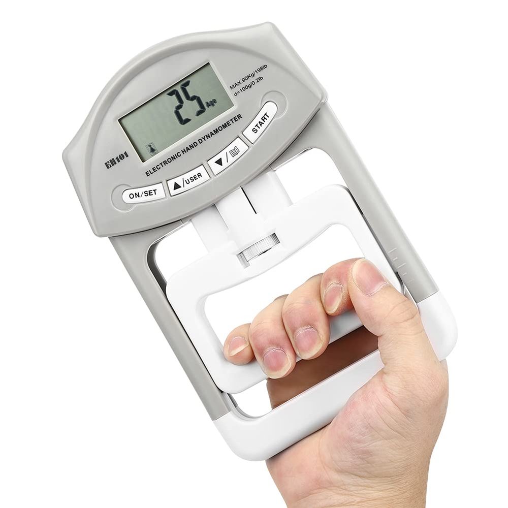 7.9x4.9x1.2in Electronic Strength Dynamometer, ABS Electric Grip Dynamometer, for Large Hands and Small Hands. Universal