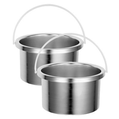 minkissy 2pcs 500ml Aluminum Wax Pot Replacement Inserts for Wax Warmers Hair Removal Waxing Warmer Bowls Professional Salon and Home Use