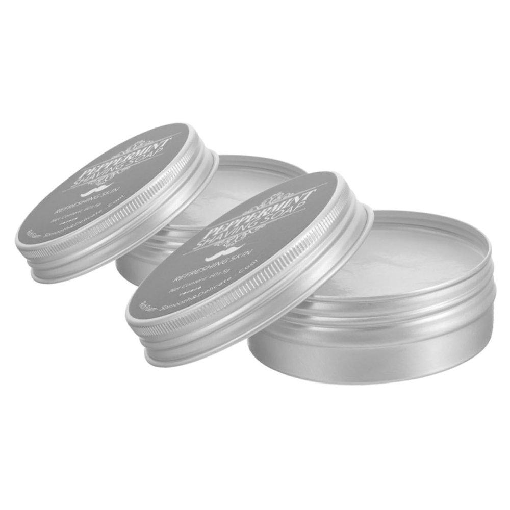 Beatifufu 2pcs Men's Barber Shaving Soap Hair Shaving Moisturizer Cleaning Soap Beard for Smooth Shave