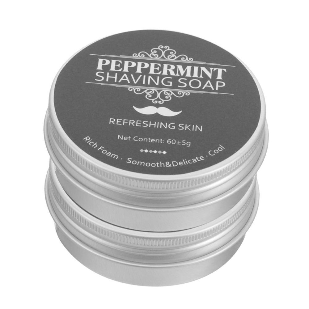 HONMEET 2pcs Men's Shaving Soap Kit Natural Ingredients Deep Cleansing Moisturizing Softening for Travel
