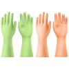AUAUY 2 Pairs Reusable Washing up Gloves, Rubber Odorless Dishwashing Gloves, Non-Slip and Waterproof Household Cleaning Gloves with Embossed Palm for Kitchen Cleaning, Gardening (Green+Orange, M) view 1