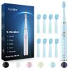7AM2M Sonic Electric Toothbrush for Adults and Kids- High Power Rechargeable Toothbrushes with 8 Brush Heads,5 Adjustable Modes, Built-in 2-Minute Smart Timer,4 Hours Fast Charge for 75 Days(Blue) view 1