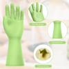 AUAUY 1 Pairs Reusable Washing up Gloves, Rubber Odorless Cleaning Gloves, Non-Slip and Waterproof Household Dishwashing Gloves with Embossed Palm for Kitchen Cleaning, Laundry, Gardening (Green, M) view 4