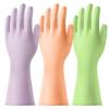 AUAUY 3 Pairs Reusable Household Washing up Gloves, Rubber Soft Cleaning Gloves, Non-Slip and Waterproof Dishwashing Gloves with Embossed Palm for Kitchen Cleaning, Gardening (Green+Orange+Purple, M) view 1