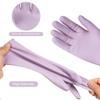 AUAUY 3 Pairs Reusable Household Washing up Gloves, Rubber Soft Cleaning Gloves, Non-Slip and Waterproof Dishwashing Gloves with Embossed Palm for Kitchen Cleaning, Gardening (Green+Orange+Purple, M) view 3