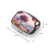 Small Heart Shaped Trees Printed Pill Organizer Daily,Portable Metal Travel Pill Case Box for Purse and Pocket view 3