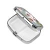 Small Bell Orchid Printed Pill Organizer Daily,Portable Metal Travel Pill Case Box for Purse and Pocket view 2