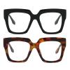 LJCZKA Oversized Square Blue Light Glasses for Women Men Computer Glasses Thick Frame Anti Eyestrain Headache for Reading, Texting & Gaming view 2