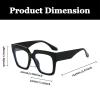 LJCZKA Oversized Square Blue Light Glasses for Women Men Computer Glasses Thick Frame Anti Eyestrain Headache for Reading, Texting & Gaming view 3