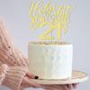 Trelsan Happy 21st Bithday Cake Topper, You're 21 Birthday Cake decorationFunny 21st Birthday Decorations for Men Women Black Glitter Cake decoration view 3