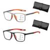 Aosrioylt Sport Intelligent Photochromic Progressive Bifocal Presbyopia Glasses, Chromoscope, Reading Glasses(Orange+red,4.00) view 1