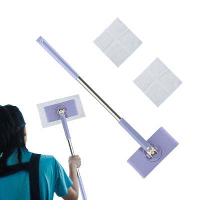 Fizepgo Automatic Cloth Changing -ni Mop | Push-Pull Handle Design Facial Tissue Mop | Dust Mop Rotating Dust Cleaner - Dry And Wet Easy Use For Kitchen Bathroom House Wall Mirrors