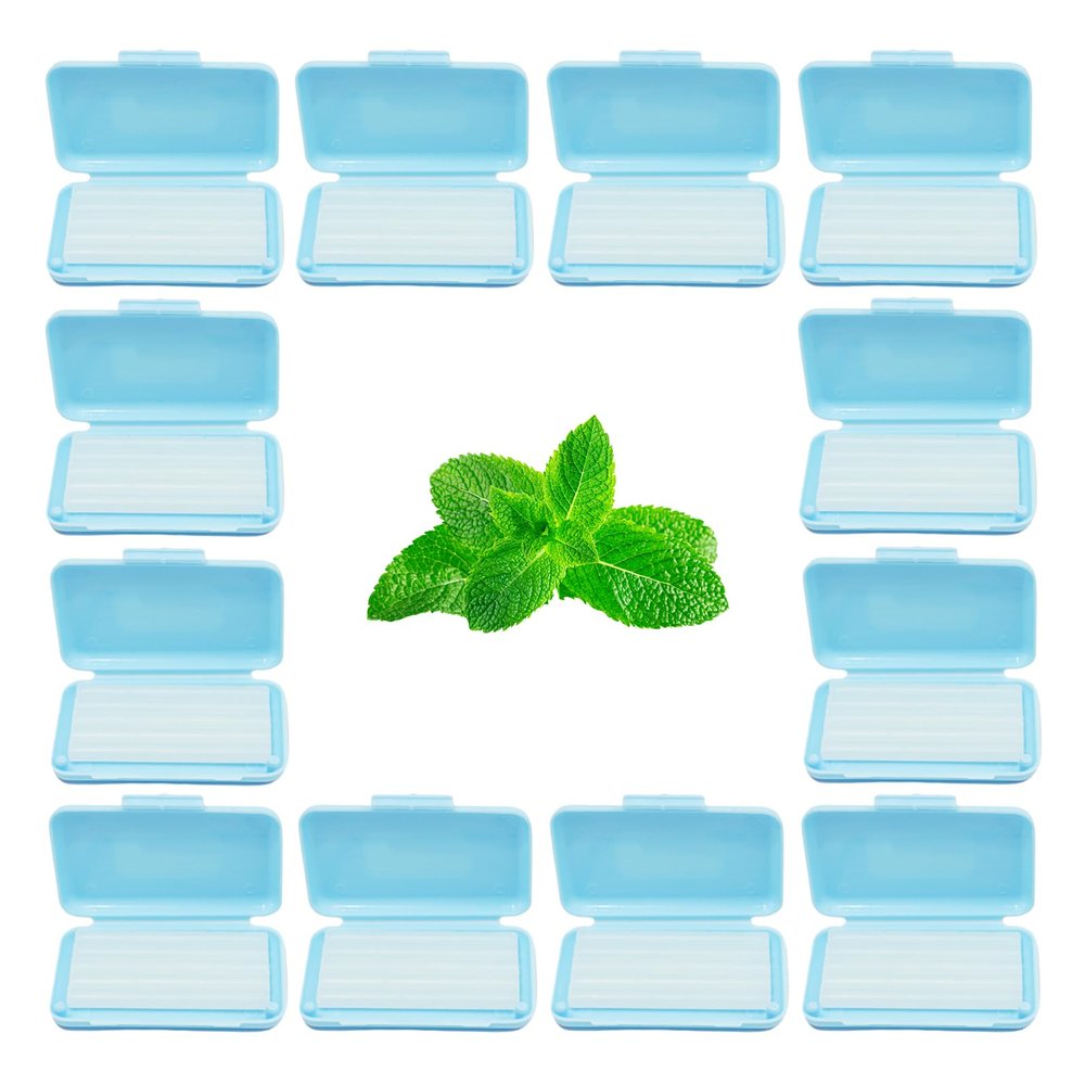 12 Boxes Dental Wax for Braces, Brace Wax Orthodontic, Gum Ortho Wax Dental Wax for Braces Wearer and Patients for Oral Care Protection Oral Care Teeth Braces 60PCS Whit 2 Applicator Tools(Mint Scent)