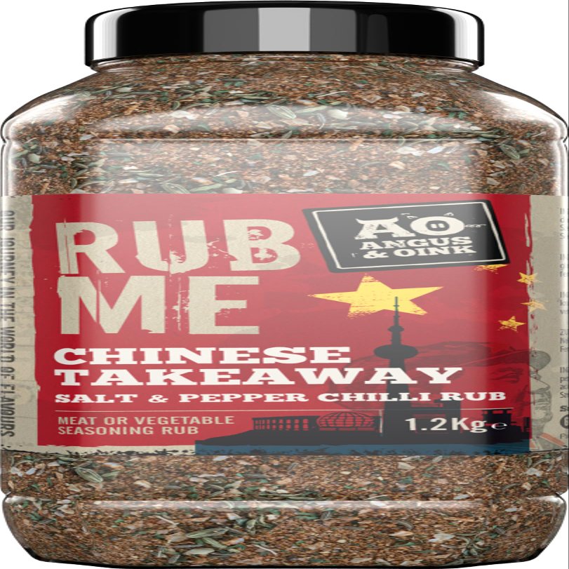 Angus & Oink Rub Me Chinese Takeaway Salt & Pepper Chilli BBQ Seasoning | Authentic Szechwan Flavour | Perfect for Chips, Chicken & Ribs | Bold & Addictive | 1.2kg