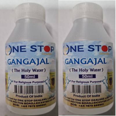 One Stop Dealers Gangajal Holy Water 50ml - Sacred Water from River Ganga - Ideal for Pooja, Rituals, and Spiritual Use (Pack of 2)