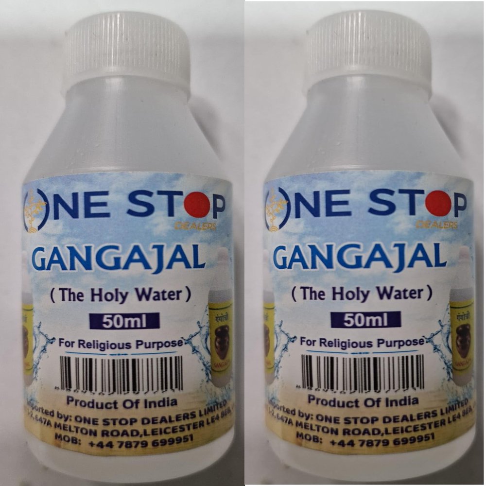 One Stop Dealers Gangajal Holy Water 50ml - Sacred Water from River Ganga - Ideal for Pooja, Rituals, and Spiritual Use (Pack of 2)