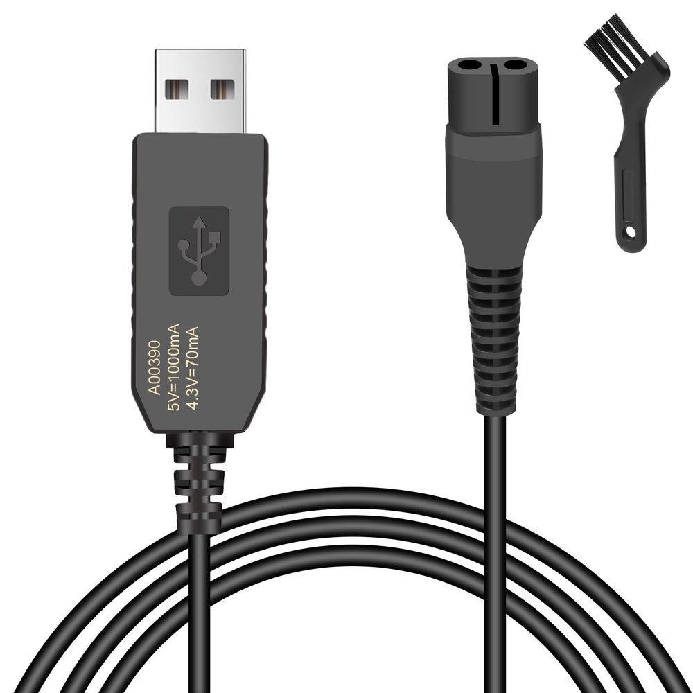 AOGOE 4.3 V Shaver USB Charging Cable Replacement, 4.3 V Charging Cord Compatible with Philips Charger Cable for QG3250, QG3340, YQ300, YQ306, S1000, S1060, S300, RQ311, RQ330, YQ308, S1060, QP2510