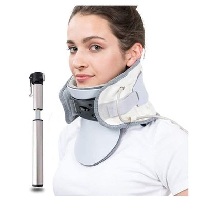 Neck Pain Relief Cervical Traction Device Neck Support & Stretcher for Instant Relief of Chronic Pain Best for Chiropractic Care and Vertebral Disk Alignment (Gray)