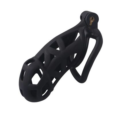 Cobra Chastity Lock Black Breathable Male Chastity Device Anti-Masturbation Pleasure Product (110mm)