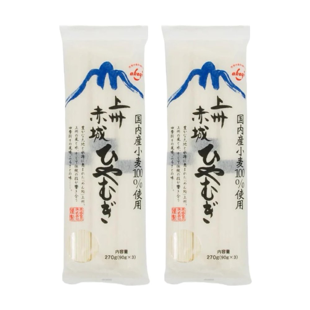 Akagi Joshu Japanese Dried Noodles - Hiyamugi Dried Wheat Thin Noodle (2 Packs, 6 Servings)
