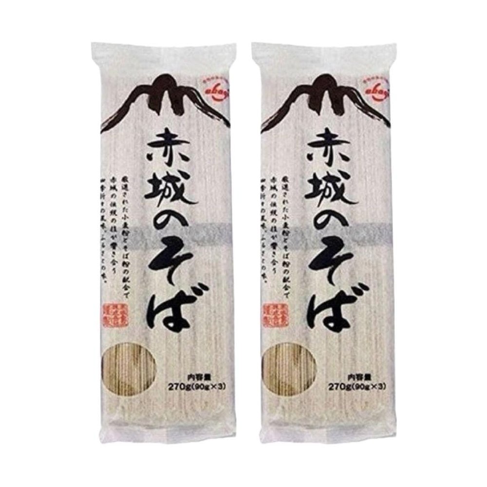 Akagi Joshu Japanese Dried Noodles - Soba Dried Buckwheat Noodle 270g (2 Packs, 6 Servings)