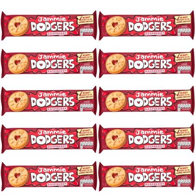Biscuits & Crackers Bundle Pack with Jammie Dodgers Raspberry Biscuits 140g - 10 Pack | Shortcake Biscuits with a Raspberry Flavour Apple Jam, Suitable For Vegetarians.