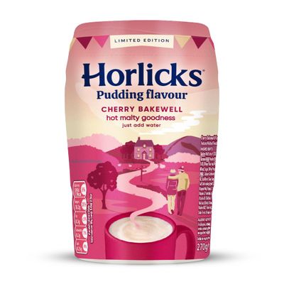Horlicks Cherry Bakewell Pudding Flavour 270g (Pack of 6) Limited Edition Instant Malted Drink | Just Add Water | High in Calcium, Zinc, Vitamin C, Vitamin D & Vitamin B12