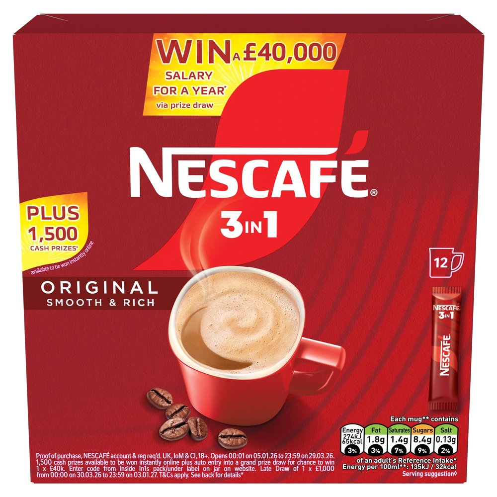 NESCAF 3 IN 1's Original (1 Pack 12 Drinks)