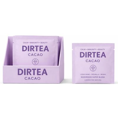 DIRTEA Cacao Sachets (7 x 6g)  2,500mg Organic Lions Mane, Reishi & Tremella with MCT & Moringa  Vegan & Non-GMO