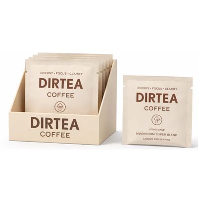 DIRTEA Coffee Sachets (7 x 2.5g) - 1,000mg Organic Lion's Mane, Vitamin B Complex, Arabica Beans with B6, B12 & Folic Acid