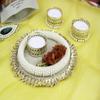 Emartbuy Diwali Gift Hamper with Festive Pearl Tea Light Candle Diya Snacks & Chocolates Handmade Decor Items  Perfect for Gifting view 4
