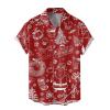 Mymyguoe Men's Christmas Shirt Slim Fit Xmas Christmas Costume Costume Shirt Christmas Printed Ugly Shirt 3D Printed Casual Wear Festival Party, Wine Red, XL view 1