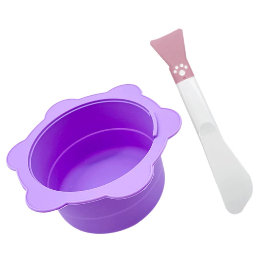 Healeved Silicone Wax Melting Bowl Set 2pcs Foldable Nonstick Mask Mixing Container with Spatula for Women Facial Mask DIY Wax Warmer Replacement Parts