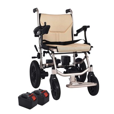 14KG Lightweight Folding Electric Wheelchair - Intelligent Adult Electric Wheelchair with Powerful Motors and 2 pcs Mobile Lithium Battery