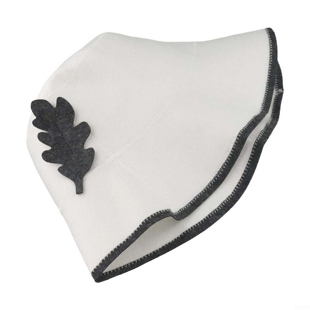 Bath House Accessory Fisherman Felt Sauna Hat, Insulation, Moisture Absorption (White)