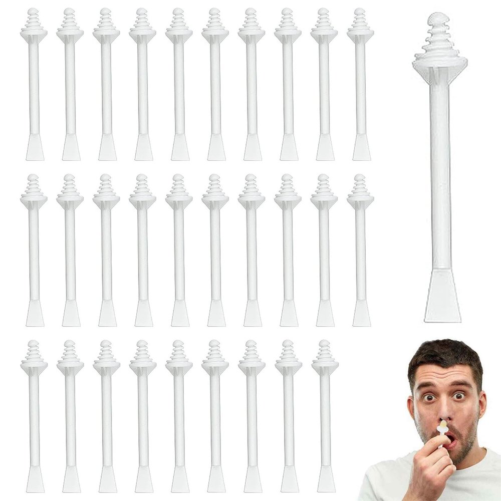 30 Pcs Nose Wax Sticks,Dual-End Nasal Wax Spatulas Strips,2-in-1 Nasal Wax Spatulas,Nose Waxing Sticks for Hair Removal,Dual-End Nasal Wax Spatulas Strips for Nose,Eyebrow,Facial Hair Cleaning(White)