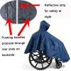 Wheelchair Poncho Adult Elderly Seniors Wheelchair Cape Heavy Duty Reusable Full Waterproof Coverage Zip Front Hood (Blue_One Size) view 2
