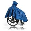 Wheelchair Poncho Adult Elderly Seniors Wheelchair Cape Heavy Duty Reusable Full Waterproof Coverage Zip Front Hood (Blue_One Size) view 4