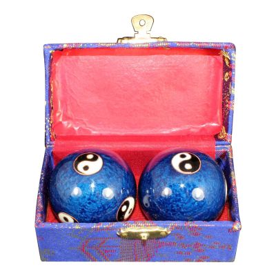 Baoding Balls with Chime, 2X 1.85-Inches Natural Enamel Cloisonne Balls, Chinese Medicine Balls, Metal Meditation Balls, Health Balls with Chimes for Hand Relief