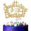 Sagittarius Season Cake Topper, Big Sagittarius Energy/December November Birthday Cake Decor, 12 Zodiac Constellation Birthday Party Decoration Supplies for Men Women, Gold Glitter view 1
