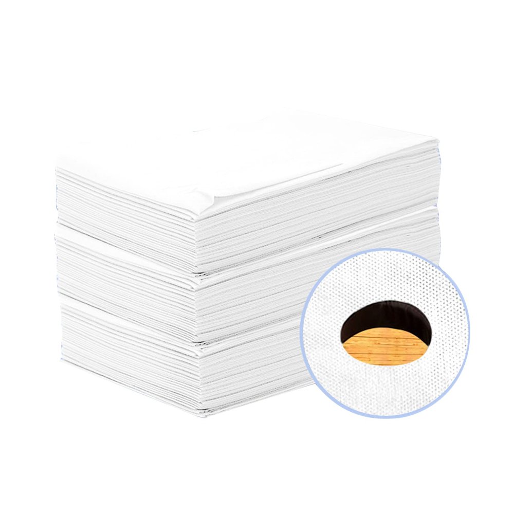 Beauty Bed Cover, 20pcs Massage Bed Cover Bed Roll with 3 Colors Optional for Beauty Salon, Spa, Massage, Hotels, Beautician (with hole)