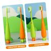 Healeved Kids Manual Toothbrush Set 4pcs Soft Bristle Cartoon Carrot and Radish Design Ergonomic Handle Daily Use Toothbrushes for Boys and Girls Travel and Home Oral Care view 4