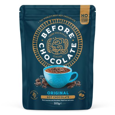 Before Chocolate - Original Hot Chocolate 500g, Made From Whole Cacao Bean - Dairy, Gluten, Nut & SOYA Free