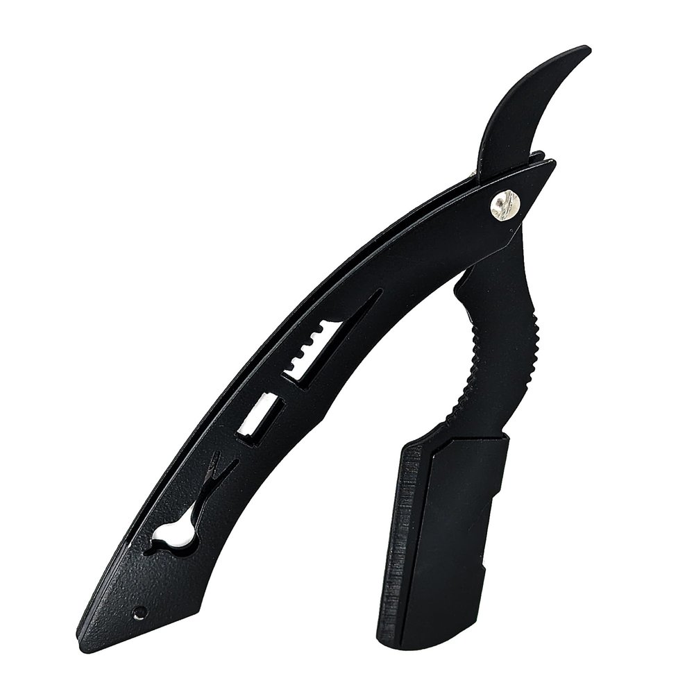 Eson Cut Throat Razor,Professional Stainless Steel Straight Razor for Men, Single Blade Razor, Barber Moustache Shaver & Beard Shaper, Premium Grooming Tool (Metal Black)