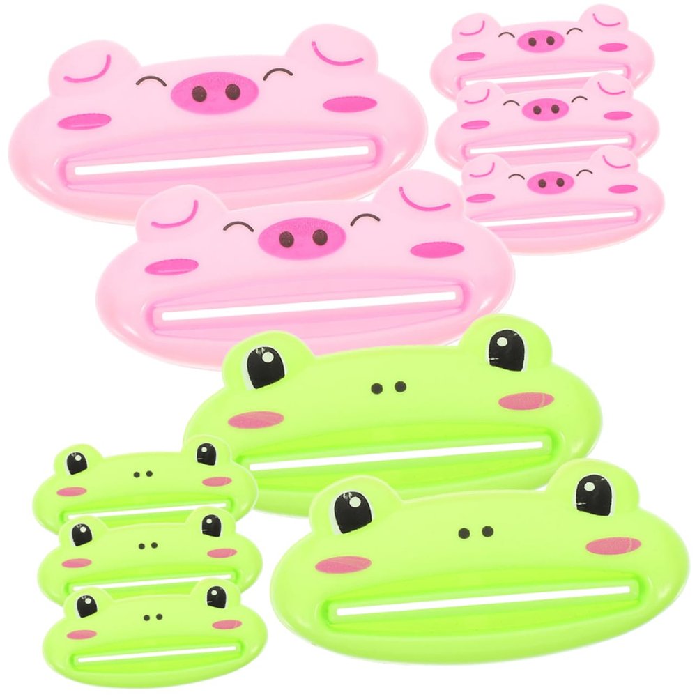 Healeved 10pcs Facial Squeezer Toothpaste Paste Squeezer Dispenser Animal Toothpaste Tube Cartoon Design