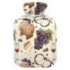 Hot Water Bottle with Cover, Old Grape Wine 2L Leakproof Hot Water Bag for Hand Feet Warmer, Neck, Shoulder, Back, Muscle Pain Relief, Cold Compress view 1