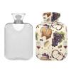 Hot Water Bottle with Cover, Old Grape Wine 2L Leakproof Hot Water Bag for Hand Feet Warmer, Neck, Shoulder, Back, Muscle Pain Relief, Cold Compress view 2