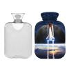 Hot Water Bottle with Cover, Earth Planet Space 2L Leakproof Hot Water Bag for Hand Feet Warmer, Neck, Shoulder, Back, Muscle Pain Relief, Cold Compress view 2