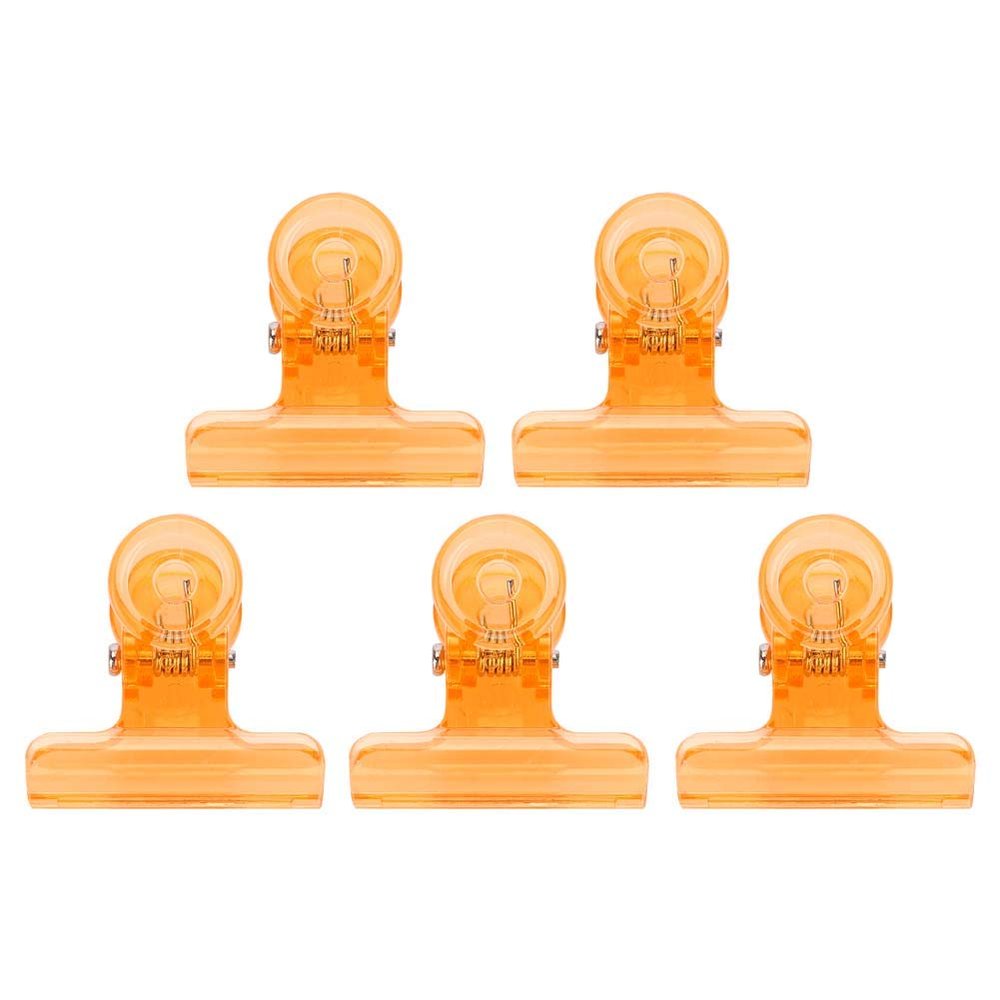 5Pcs C Curve Nail Extension Clips, Nail Pinching Clips, Multifunctional Plastic Nail Art Accessories, Finger Nail Extension, for Quick Building Nail Forms Nail Clips (Orange)