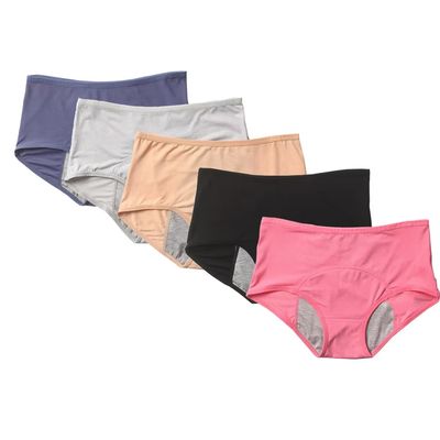 Absorbent Postpartum Knickers Leak Proof Period Panties Teenage Girls First Starter Kit Heavy Flow Panty Breathable Underwear Briefs 5Pcs Multicolor 7XL